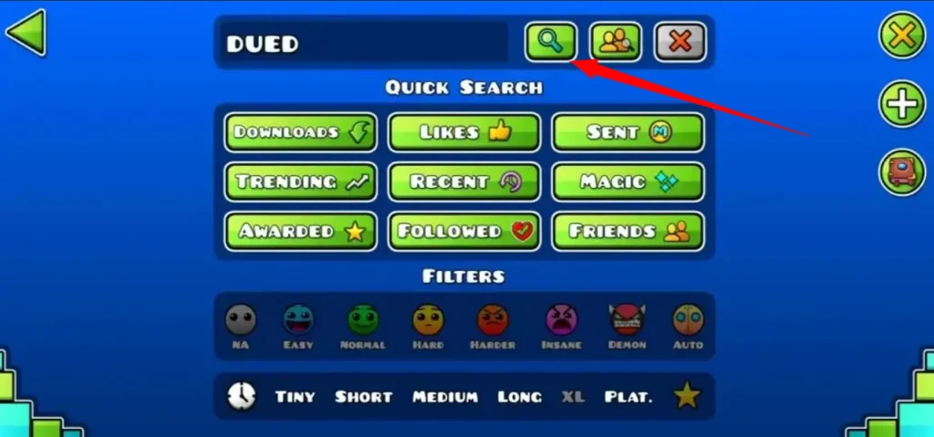 Open the Game & Go to the Search Menu